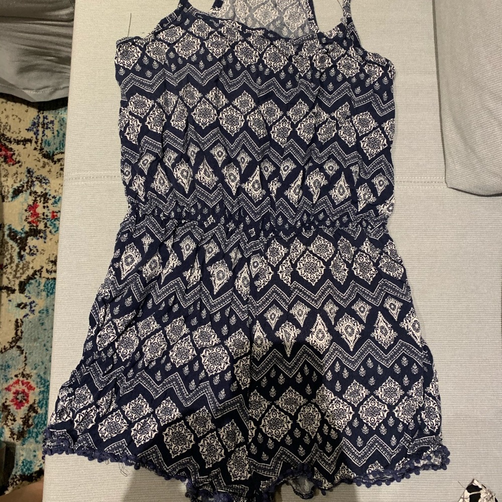 Aeropostale’s White and blue tribal printed romper